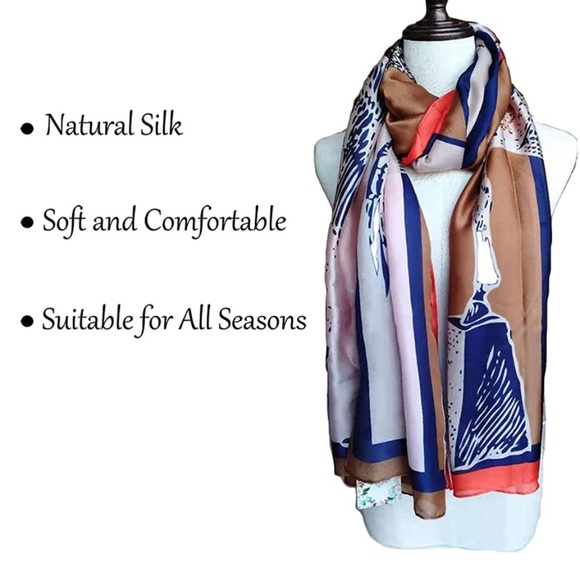 100% Mulberry Silk Scarf - Picture 2 of 6